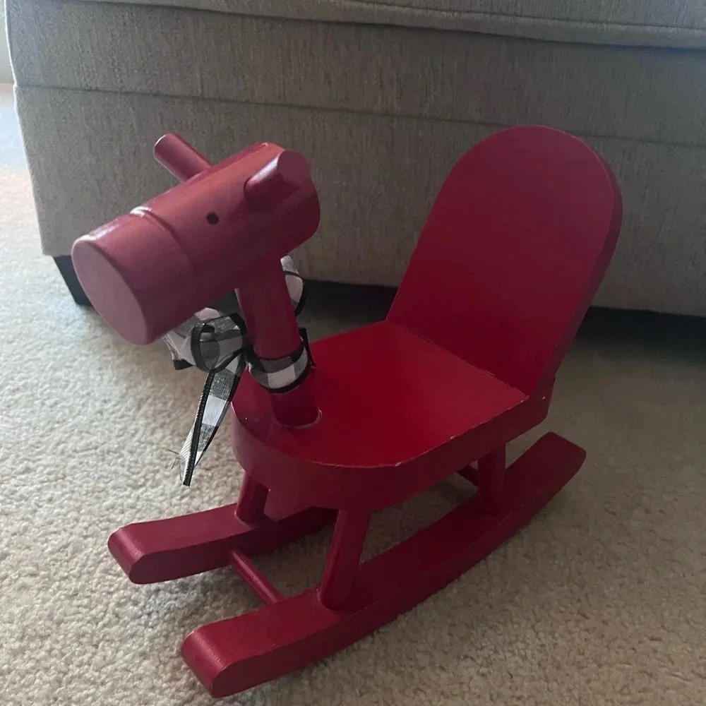 VINTAGE MONCHHICHI WOOD ROCKING HOBBY HORSE WOODEN SERIES ROCKER 1980 MATTEL